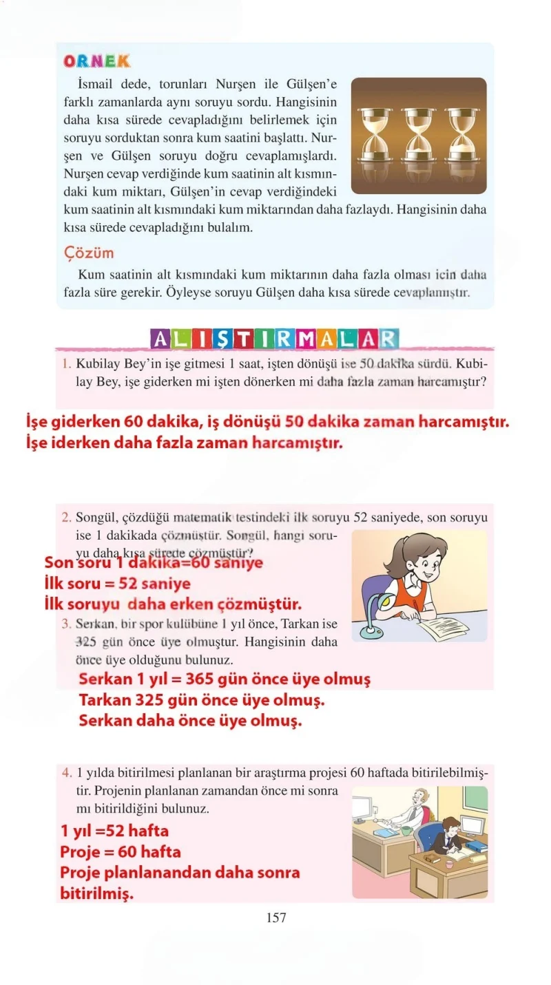 3. Sınıf Matematik Ders Kitabı Cevapları Tuna Matbacılık Yayınları Sayfa 157 Çözüm Görseli