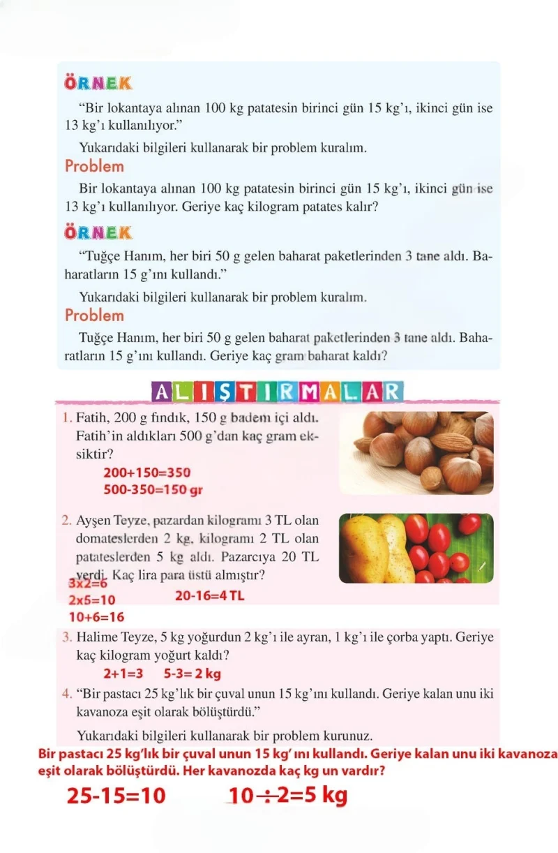 3. Sınıf Matematik Ders Kitabı Cevapları Tuna Matbacılık Yayınları Sayfa 172 Çözüm Görseli