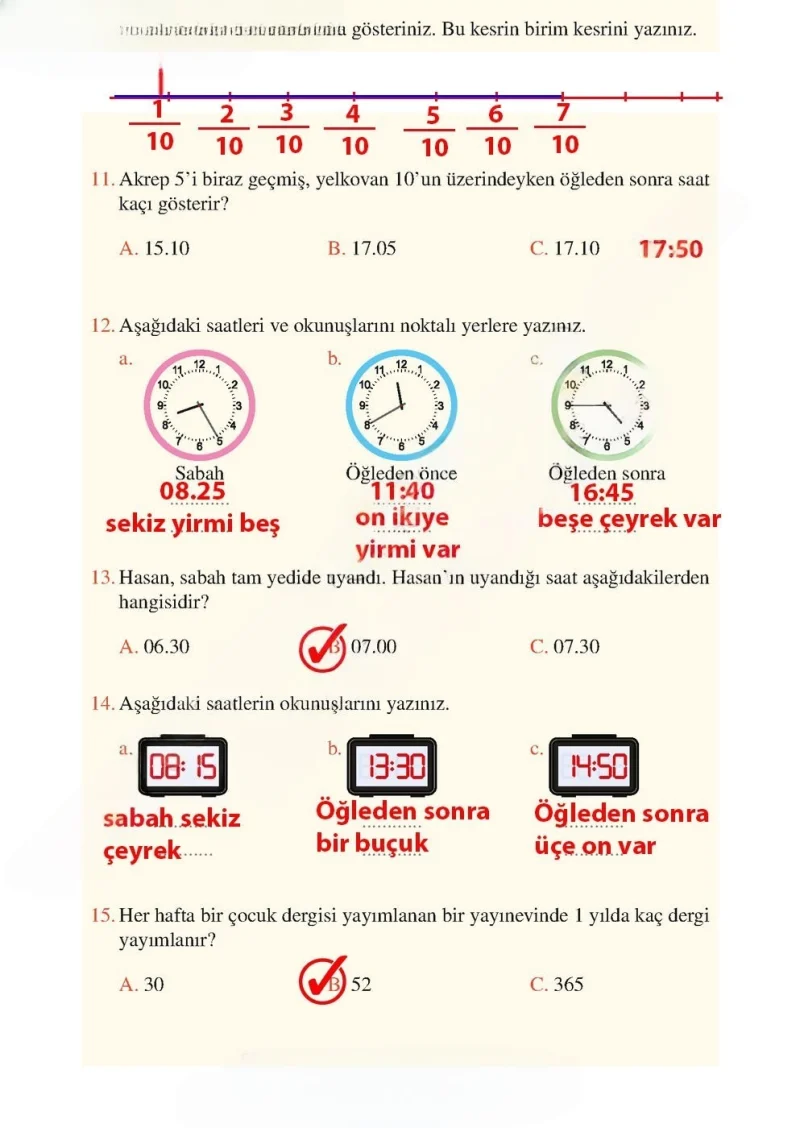 3. Sınıf Matematik Ders Kitabı Cevapları Tuna Matbacılık Yayınları Sayfa 175 Çözüm Görseli
