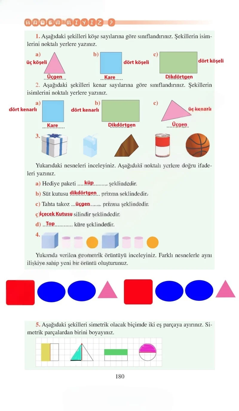 3. Sınıf Matematik Ders Kitabı Cevapları Tuna Matbacılık Yayınları Sayfa 180 Çözüm Görseli