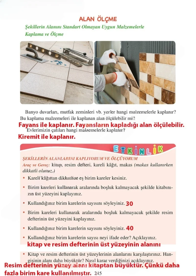 3. Sınıf Matematik Ders Kitabı Cevapları Tuna Matbacılık Yayınları Sayfa 245 Çözüm Görseli