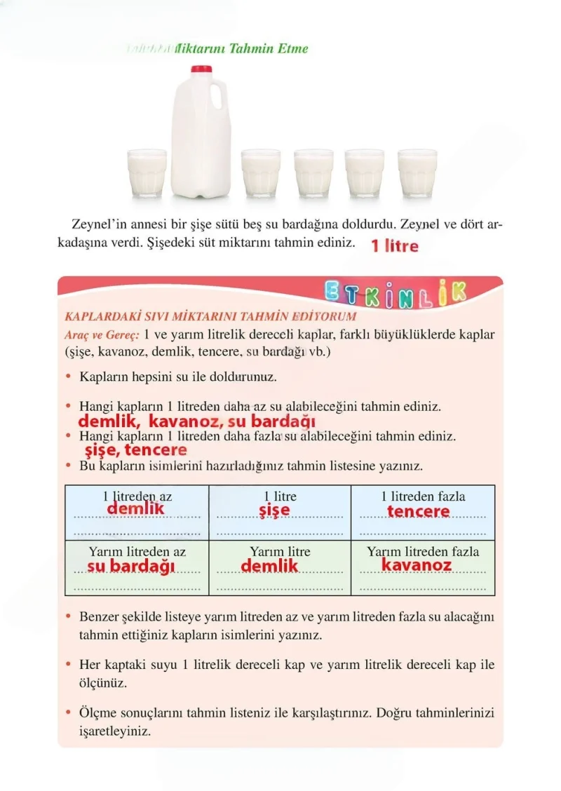 3. Sınıf Matematik Ders Kitabı Cevapları Tuna Matbacılık Yayınları Sayfa 254 Çözüm Görseli