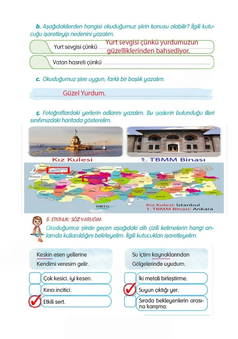 3. Sınıf Türkçe Ders Kitabı Cevapları Gizem Yayınları Sayfa 102 Çözüm Görseli