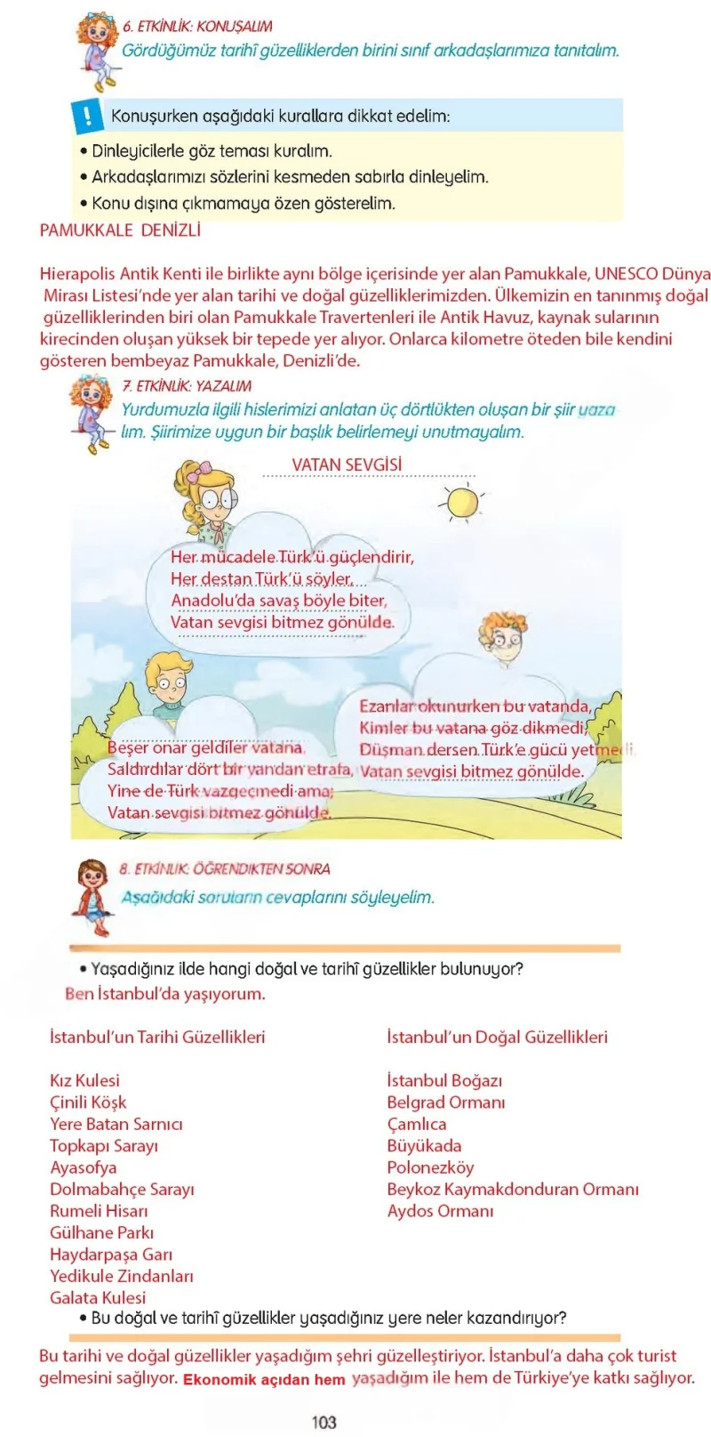 3. Sınıf Türkçe Ders Kitabı Cevapları Gizem Yayınları Sayfa 103 Çözüm Görseli