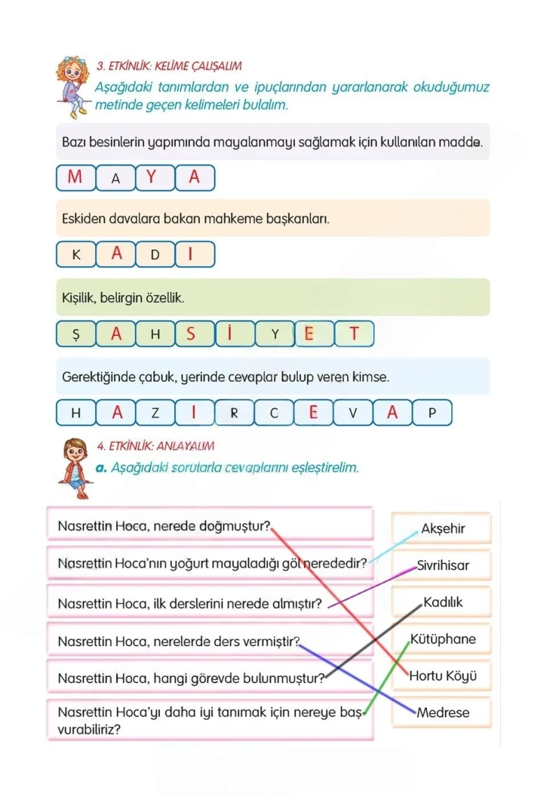 3. Sınıf Türkçe Ders Kitabı Cevapları Gizem Yayınları Sayfa 107 Çözüm Görseli