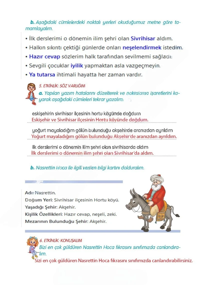 3. Sınıf Türkçe Ders Kitabı Cevapları Gizem Yayınları Sayfa 108 Çözüm Görseli