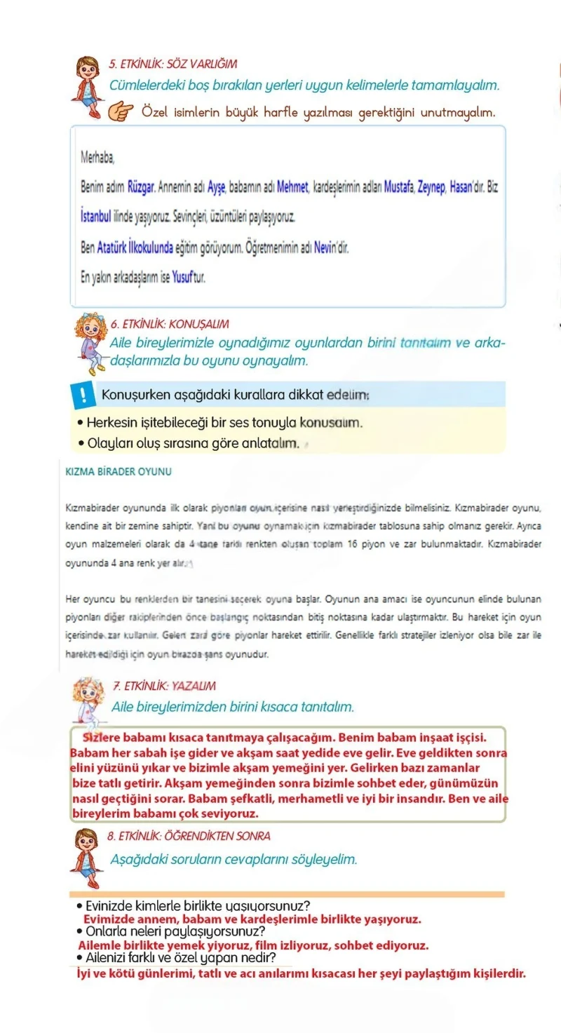 3. Sınıf Türkçe Ders Kitabı Cevapları Gizem Yayınları Sayfa 112 Çözüm Görseli