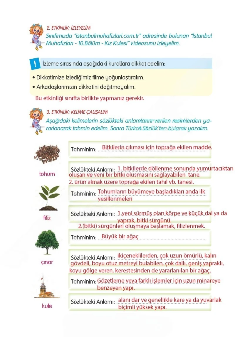 3. Sınıf Türkçe Ders Kitabı Cevapları Gizem Yayınları Sayfa 160 Çözüm Görseli