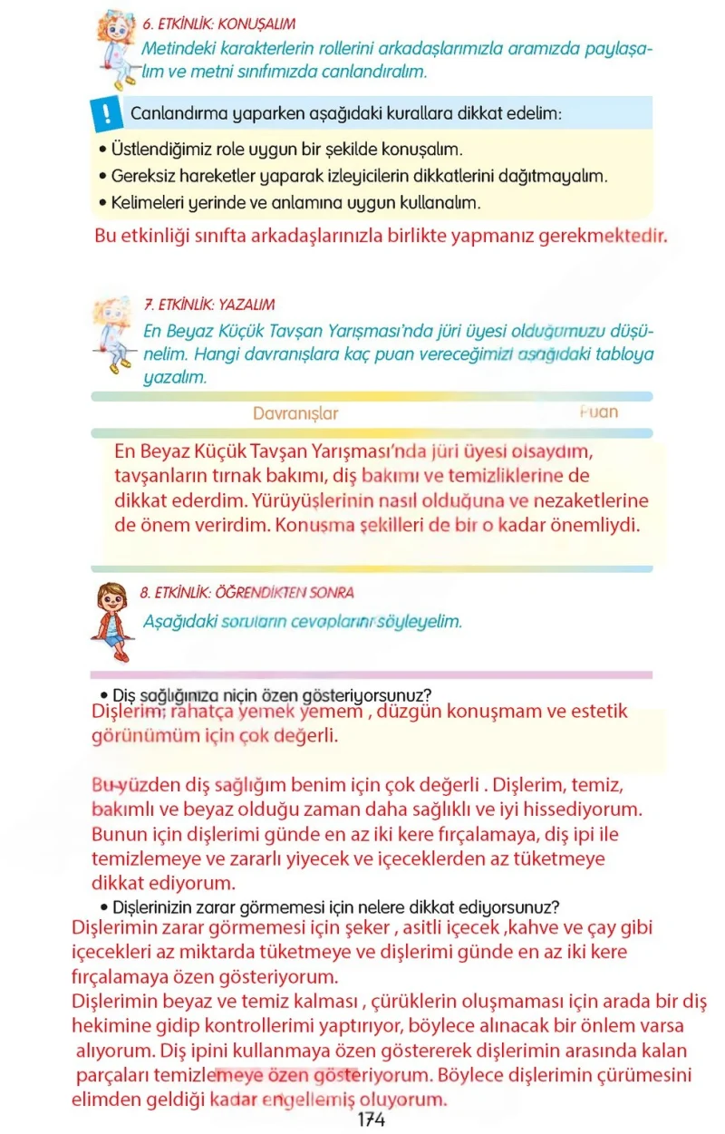 3. Sınıf Türkçe Ders Kitabı Cevapları Gizem Yayınları Sayfa 174 Çözüm Görseli