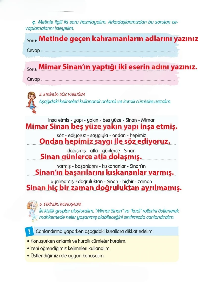 3. Sınıf Türkçe Ders Kitabı Cevapları Gizem Yayınları Sayfa 30 Çözüm Görseli