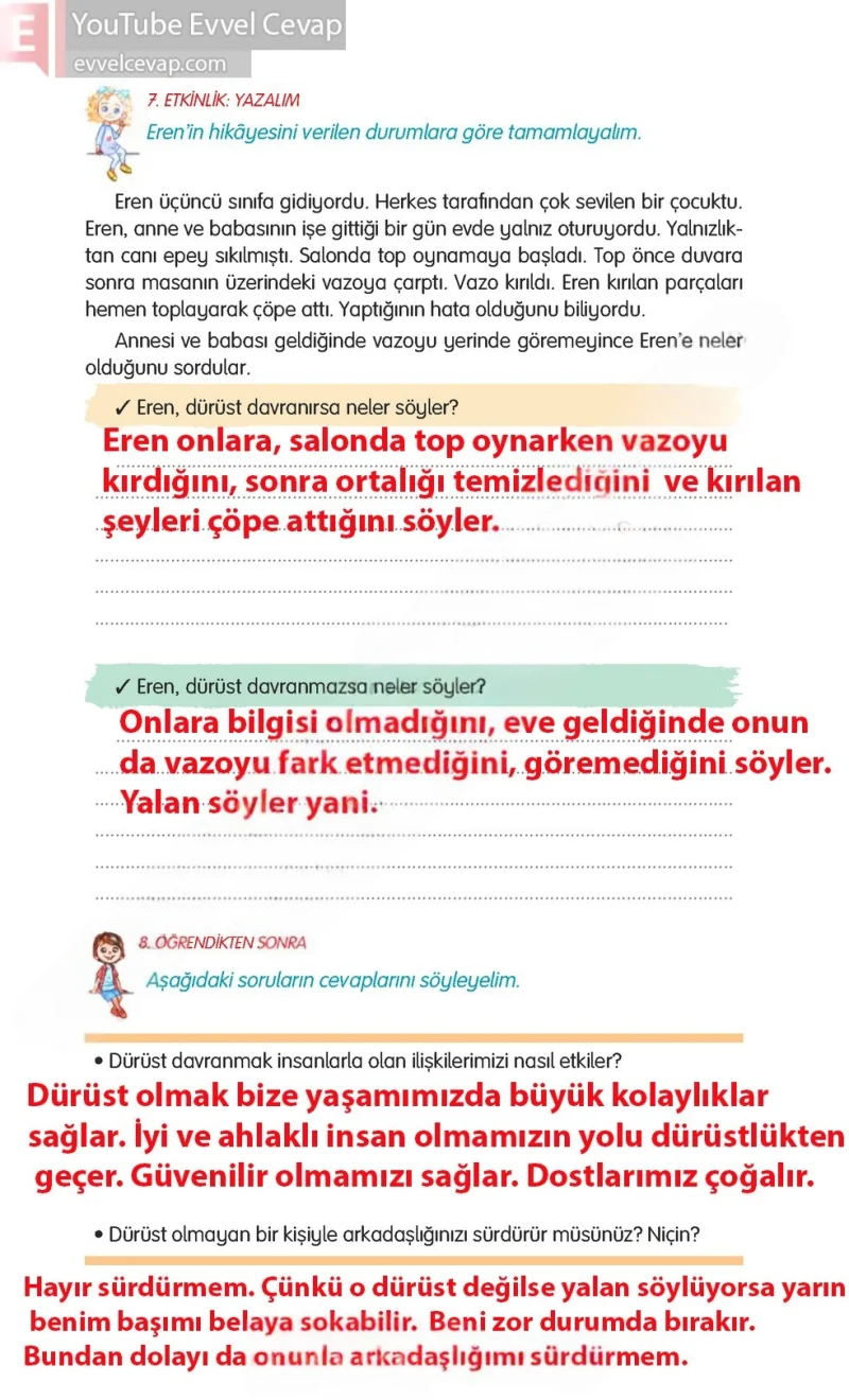 3. Sınıf Türkçe Ders Kitabı Cevapları Gizem Yayınları Sayfa 31 Çözüm Görseli