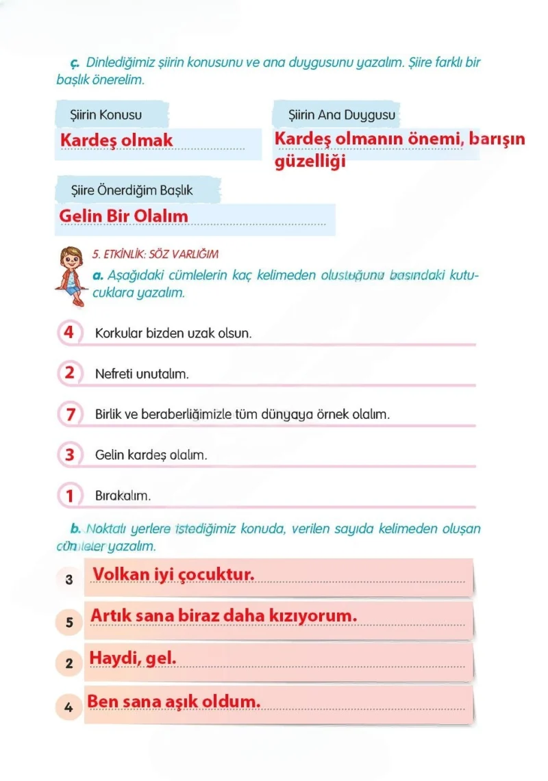 3. Sınıf Türkçe Ders Kitabı Cevapları Gizem Yayınları Sayfa 35 Çözüm Görseli