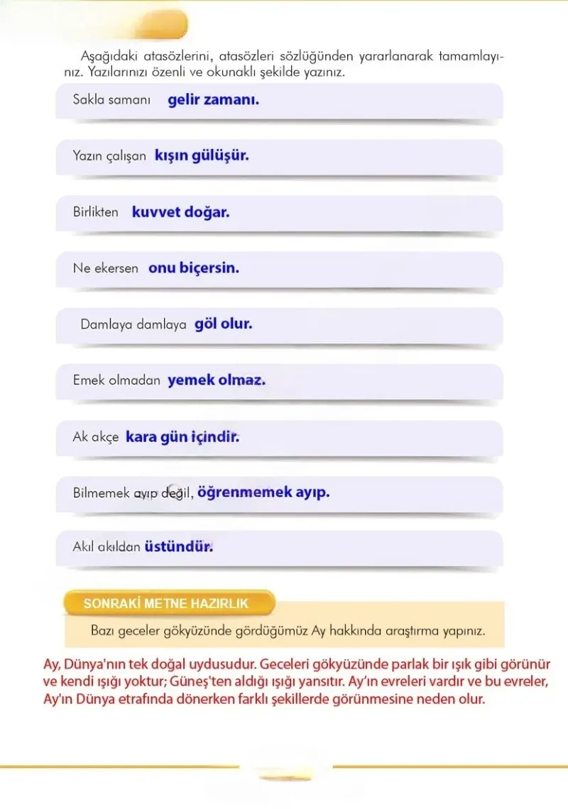 3. Sınıf Türkçe Ders Kitabı Cevapları İlke Yayınları Sayfa 107 Çözüm Görseli