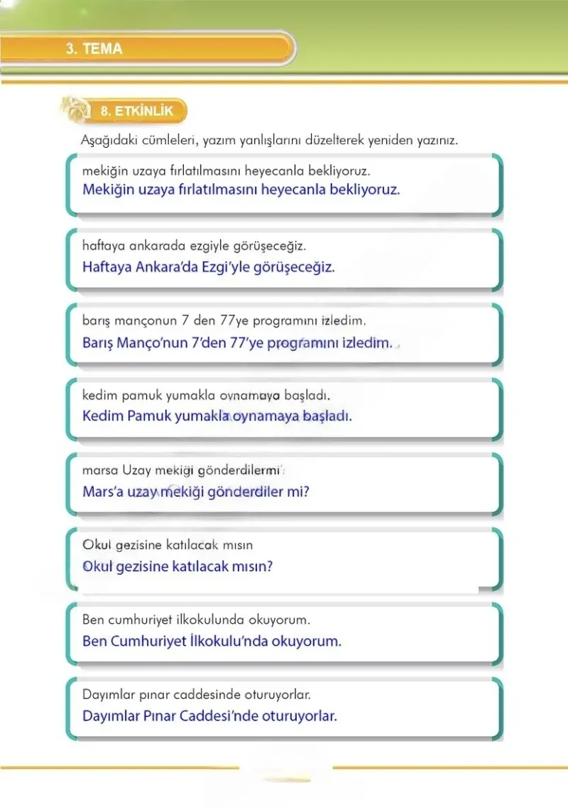 3. Sınıf Türkçe Ders Kitabı Cevapları İlke Yayınları Sayfa 114 Çözüm Görseli