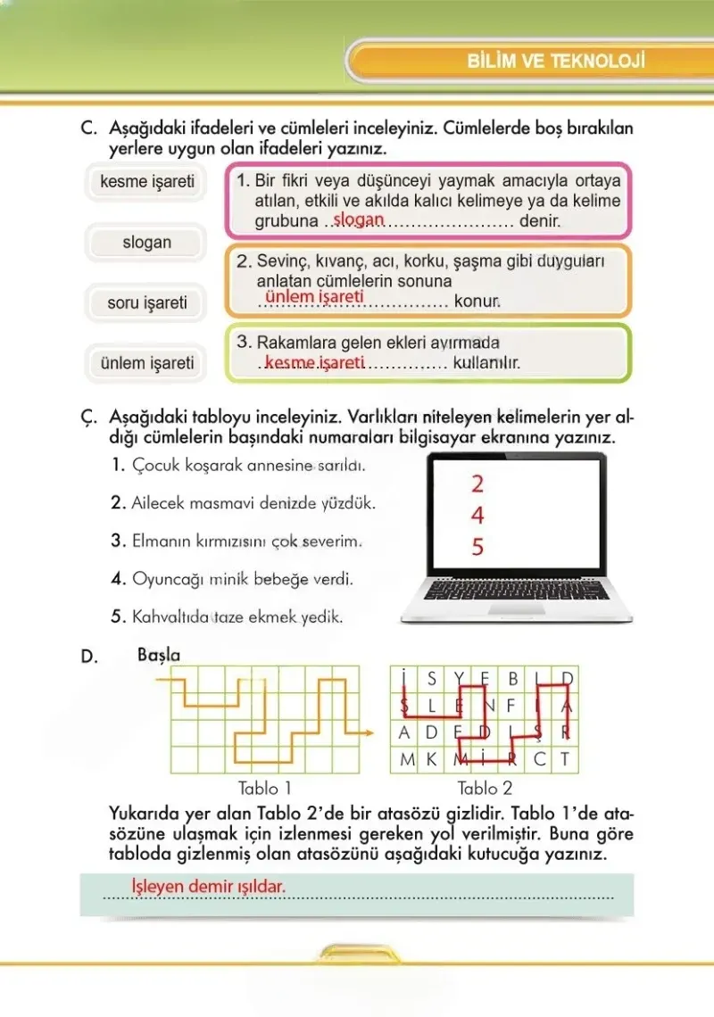 3. Sınıf Türkçe Ders Kitabı Cevapları İlke Yayınları Sayfa 125 Çözüm Görseli