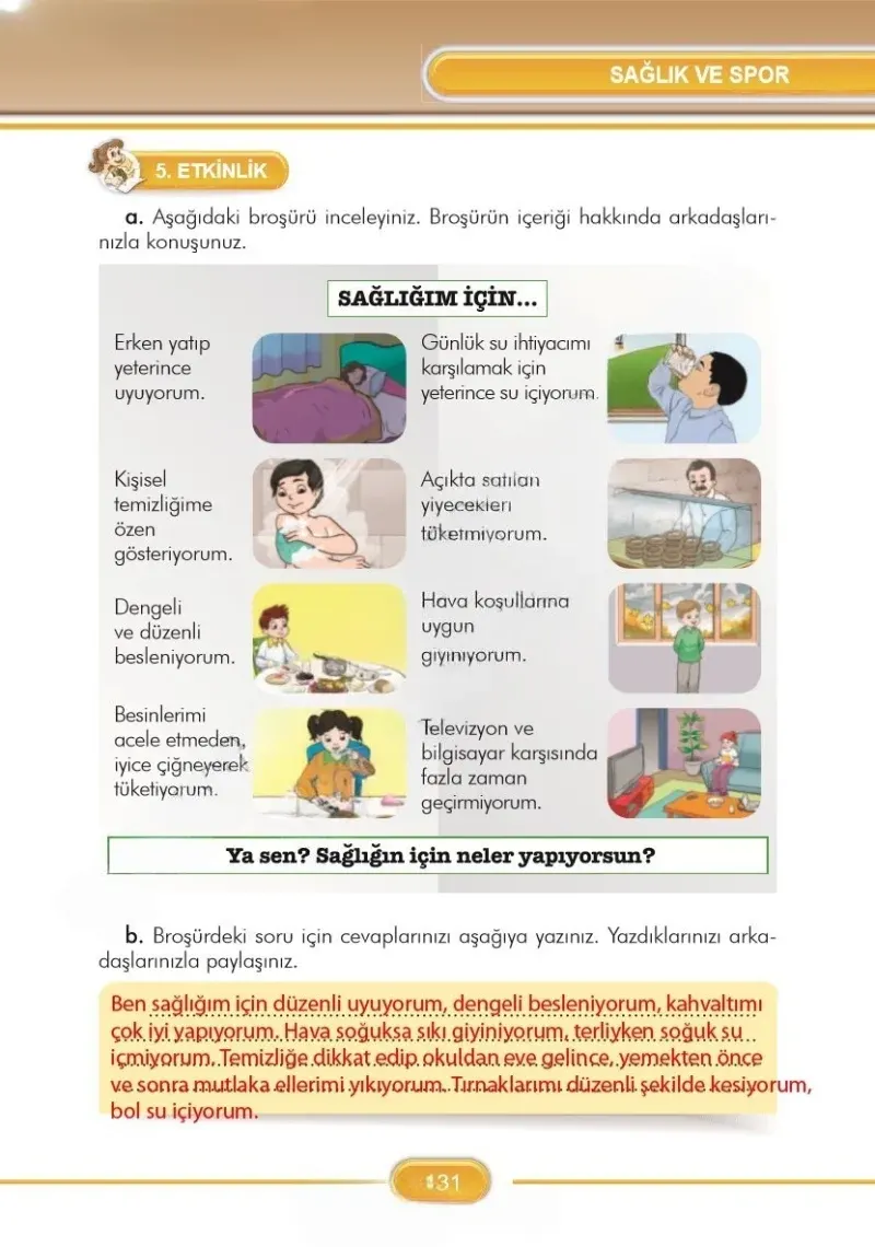 3. Sınıf Türkçe Ders Kitabı Cevapları İlke Yayınları Sayfa 131 Çözüm Görseli