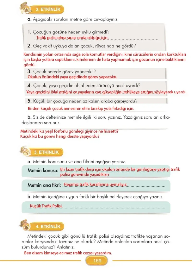 3. Sınıf Türkçe Ders Kitabı Cevapları İlke Yayınları Sayfa 169 Çözüm Görseli