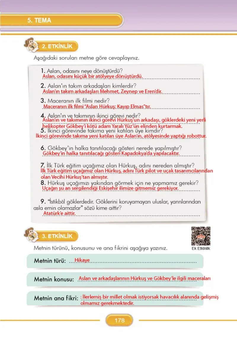3. Sınıf Türkçe Ders Kitabı Cevapları İlke Yayınları Sayfa 178 Çözüm Görseli