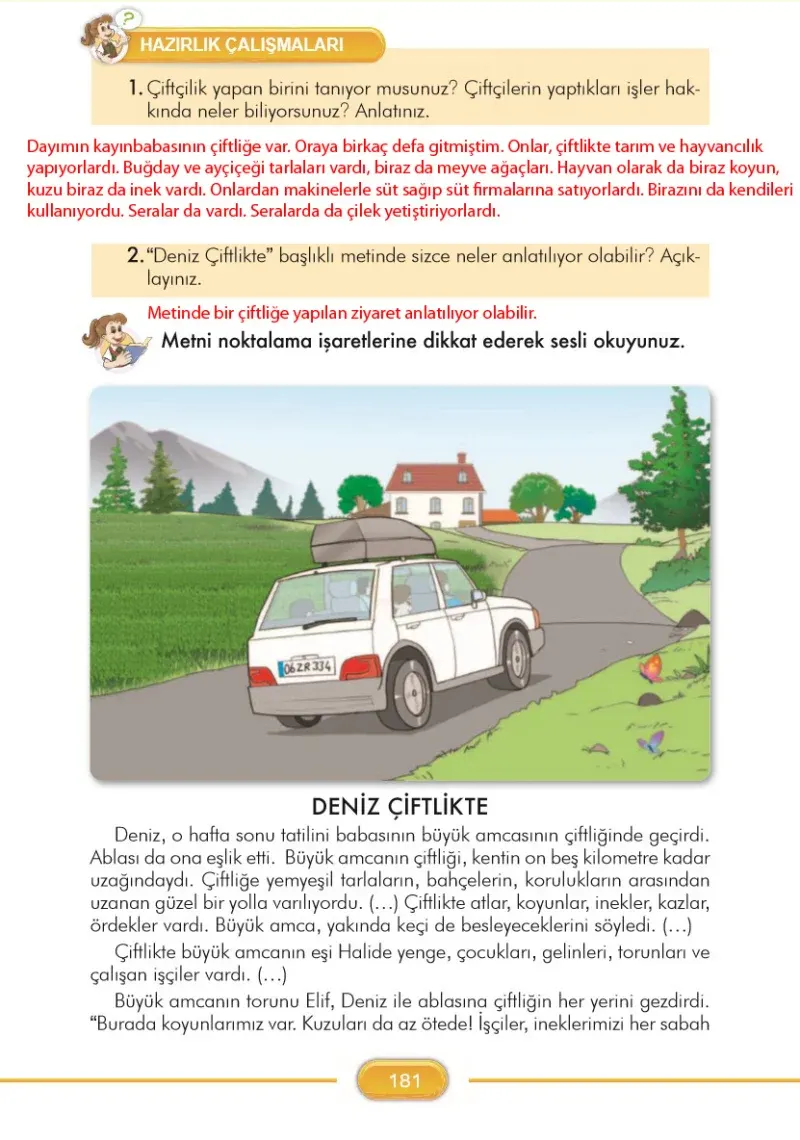 3. Sınıf Türkçe Ders Kitabı Cevapları İlke Yayınları Sayfa 181 Çözüm Görseli