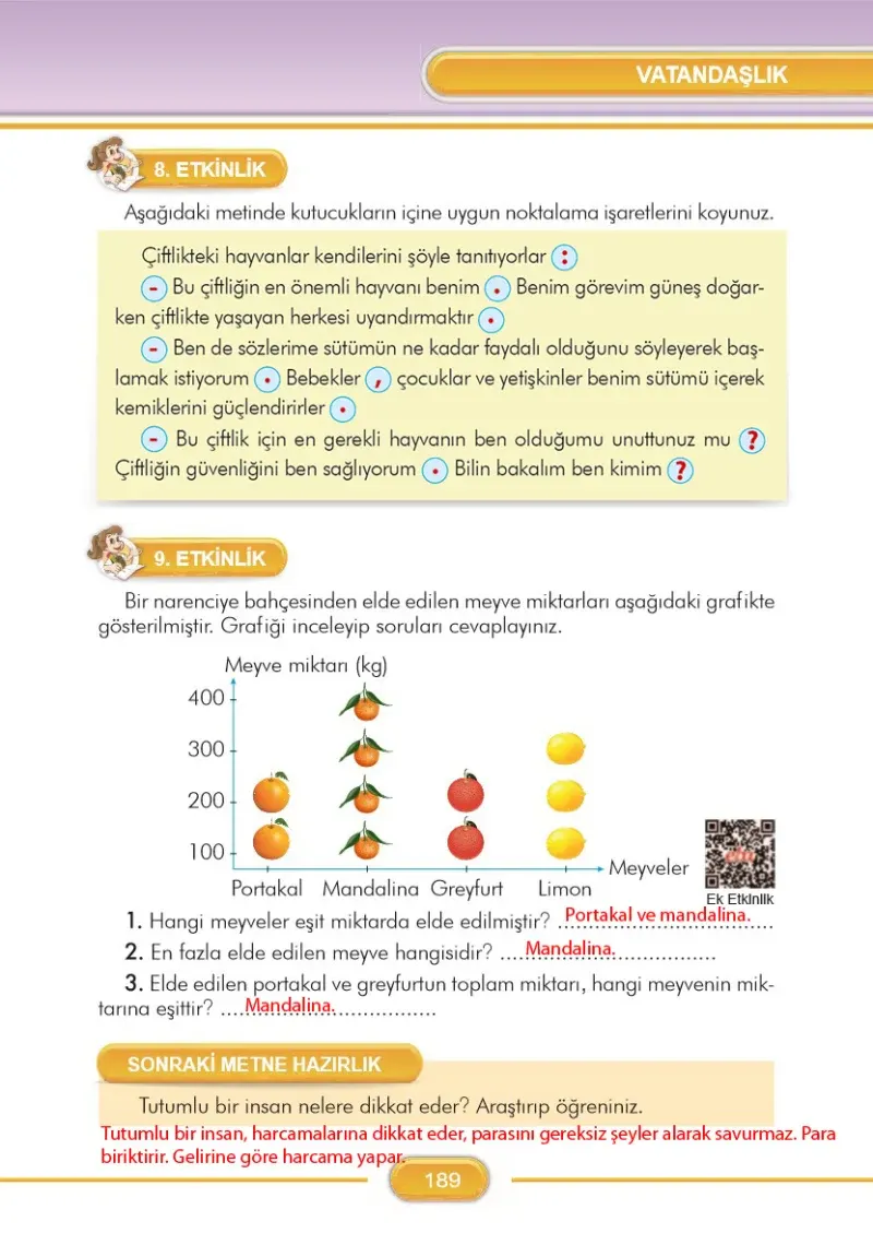 3. Sınıf Türkçe Ders Kitabı Cevapları İlke Yayınları Sayfa 189 Çözüm Görseli