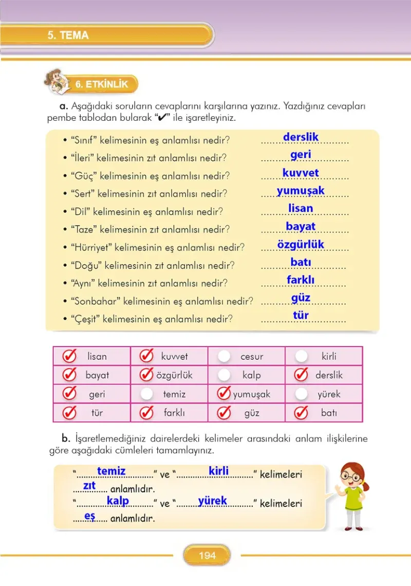 3. Sınıf Türkçe Ders Kitabı Cevapları İlke Yayınları Sayfa 194 Çözüm Görseli