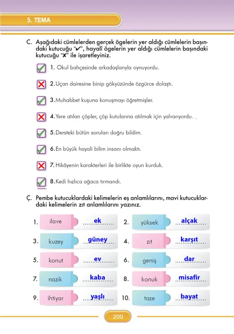 3. Sınıf Türkçe Ders Kitabı Cevapları İlke Yayınları Sayfa 200 Çözüm Görseli