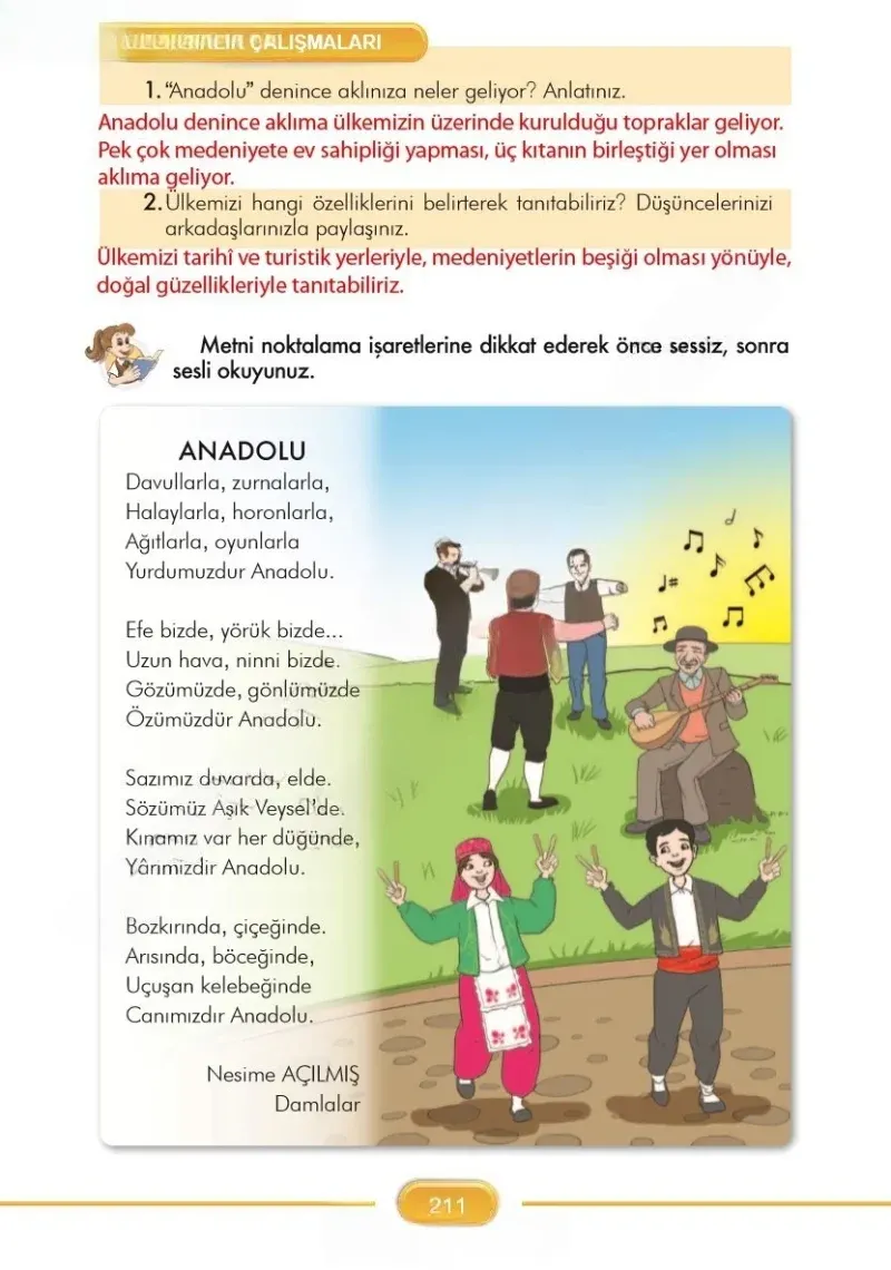 3. Sınıf Türkçe Ders Kitabı Cevapları İlke Yayınları Sayfa 211 Çözüm Görseli