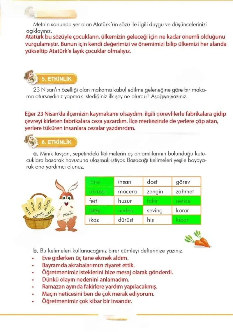3. Sınıf Türkçe Ders Kitabı Cevapları İlke Yayınları Sayfa 223 Çözüm Görseli