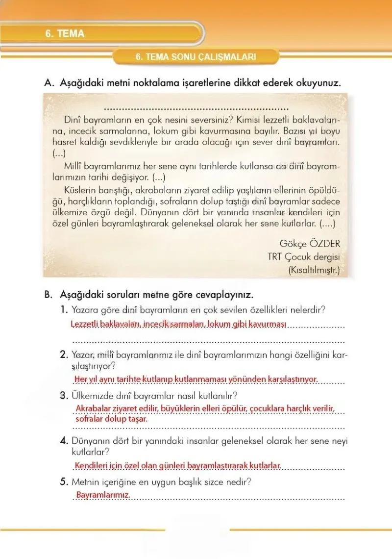 3. Sınıf Türkçe Ders Kitabı Cevapları İlke Yayınları Sayfa 232 Çözüm Görseli