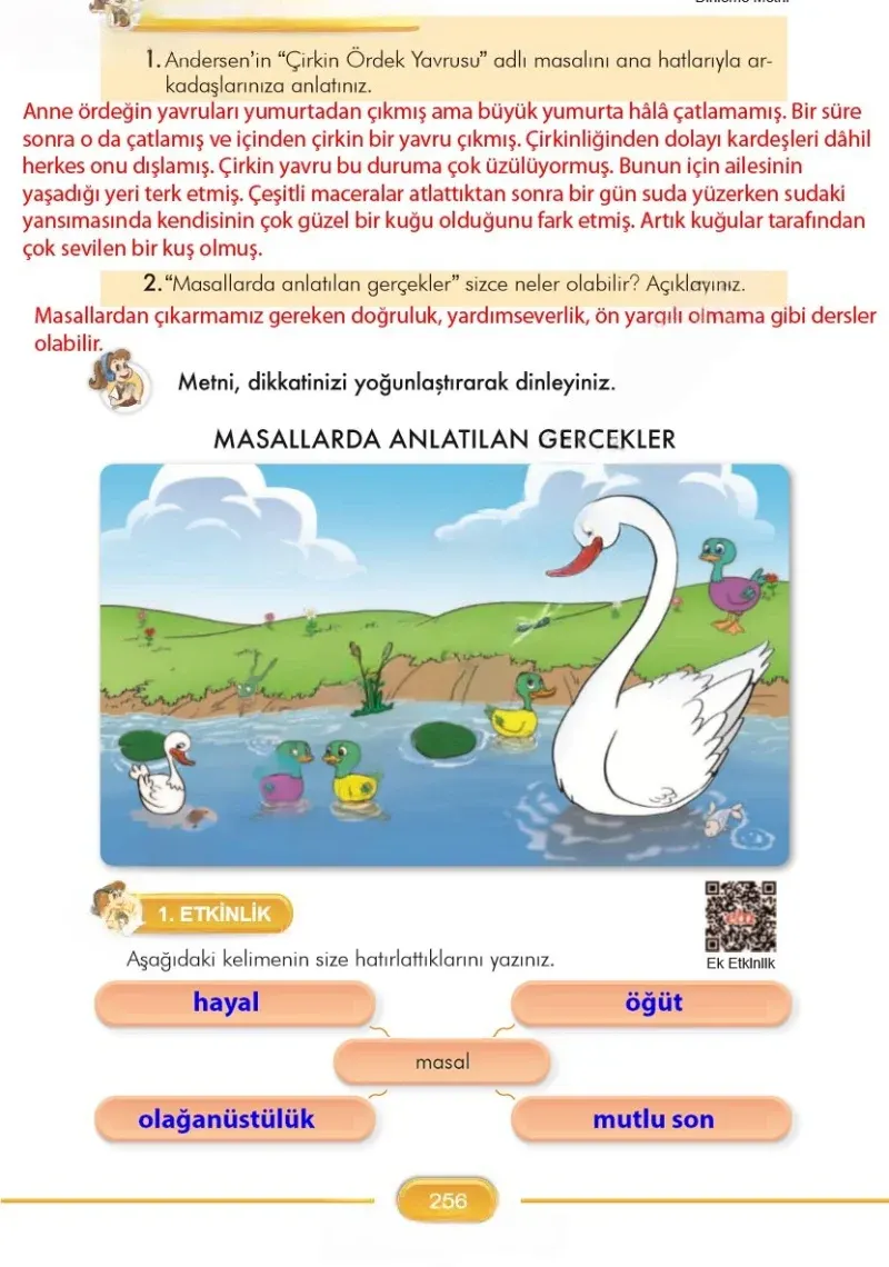 3. Sınıf Türkçe Ders Kitabı Cevapları İlke Yayınları Sayfa 256 Çözüm Görseli