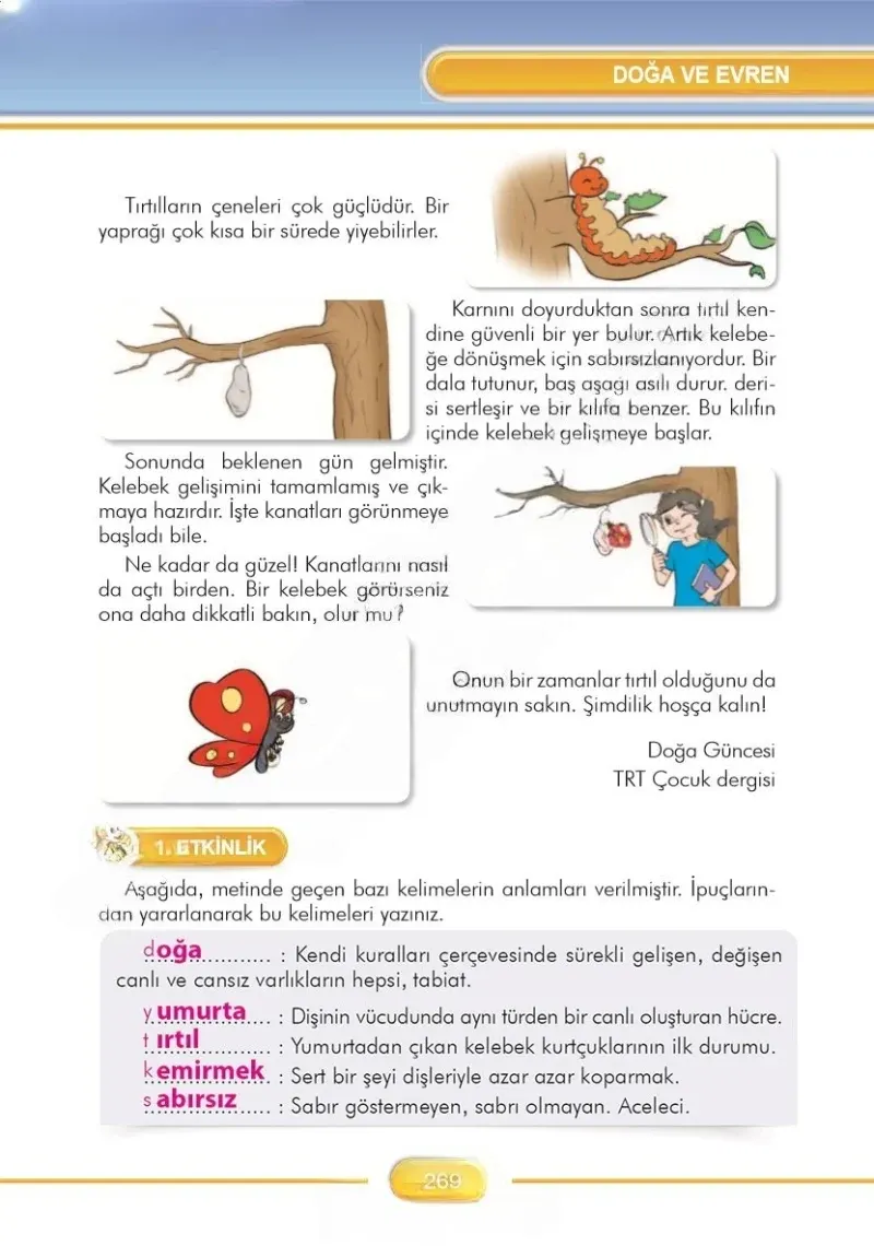 3. Sınıf Türkçe Ders Kitabı Cevapları İlke Yayınları Sayfa 269 Çözüm Görseli