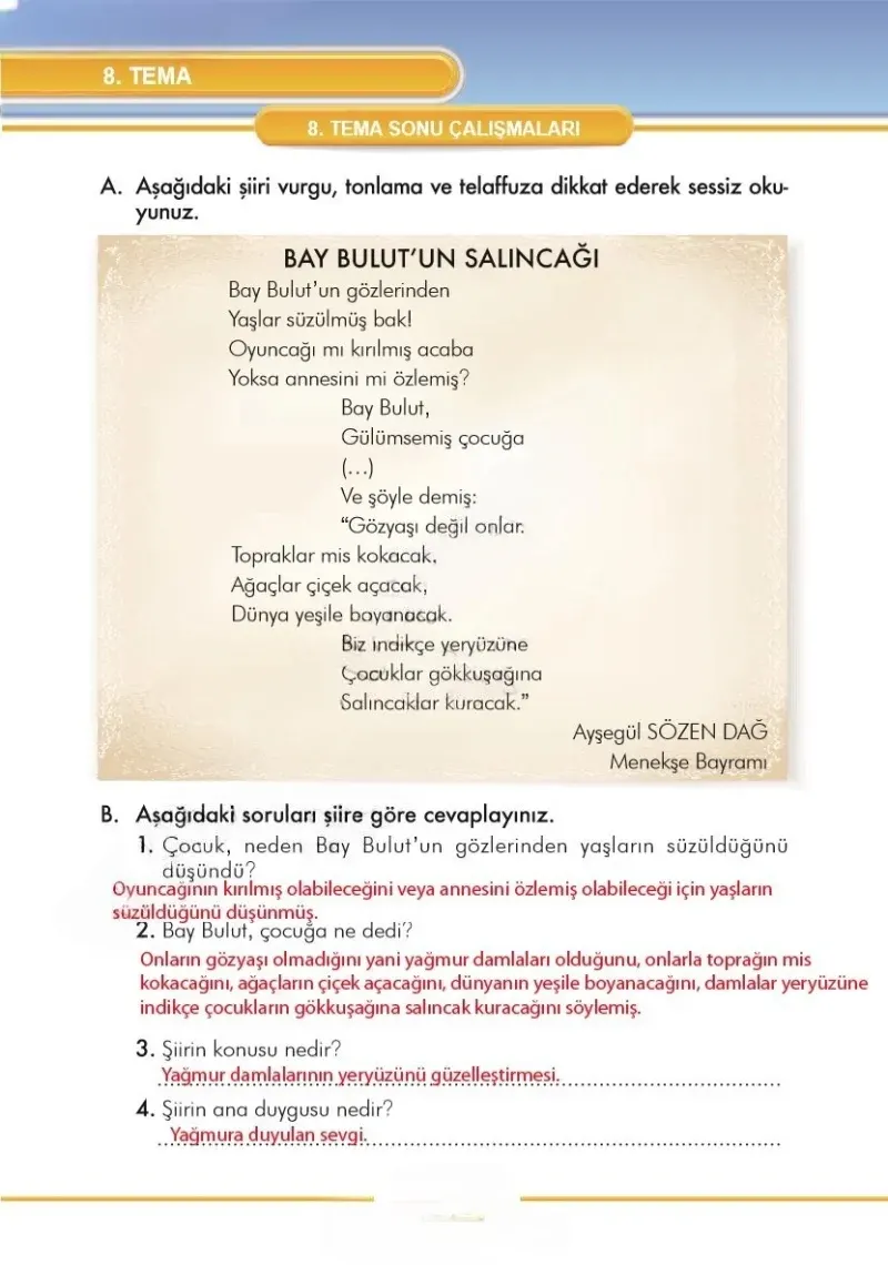 3. Sınıf Türkçe Ders Kitabı Cevapları İlke Yayınları Sayfa 300 Çözüm Görseli