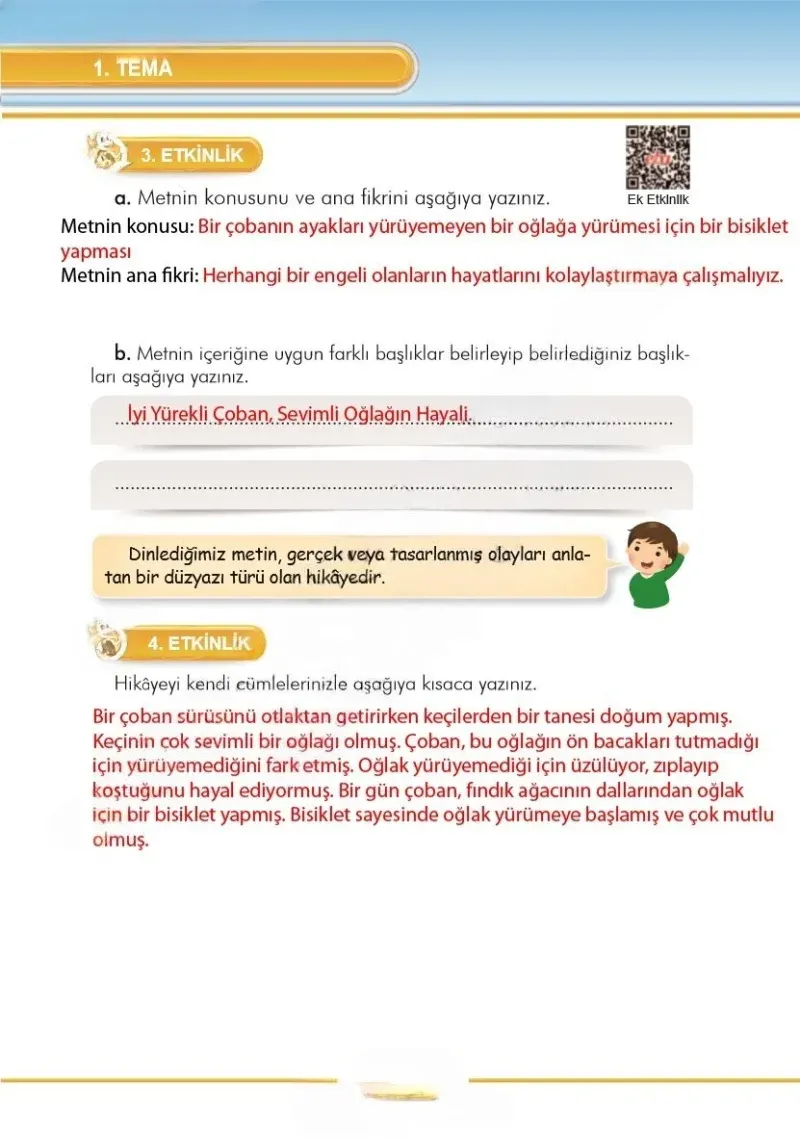 3. Sınıf Türkçe Ders Kitabı Cevapları İlke Yayınları Sayfa 44 Çözüm Görseli
