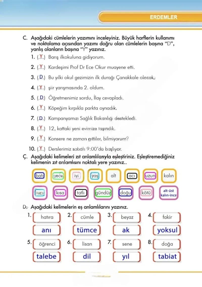 3. Sınıf Türkçe Ders Kitabı Cevapları İlke Yayınları Sayfa 51 Çözüm Görseli