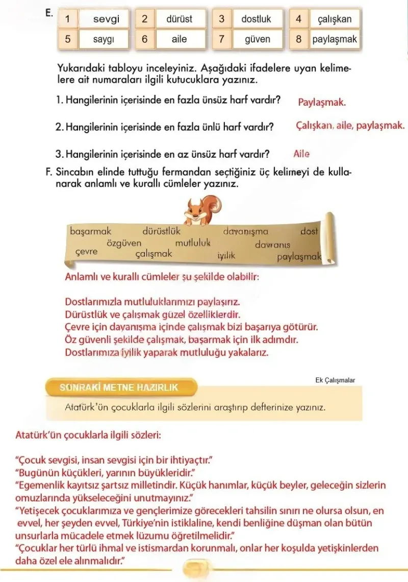 3. Sınıf Türkçe Ders Kitabı Cevapları İlke Yayınları Sayfa 52 Çözüm Görseli