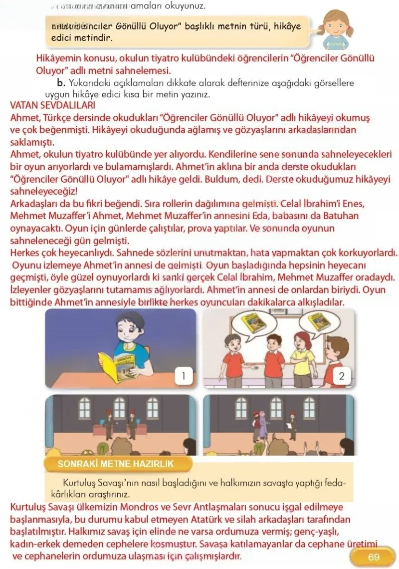 3. Sınıf Türkçe Ders Kitabı Cevapları İlke Yayınları Sayfa 69 Çözüm Görseli