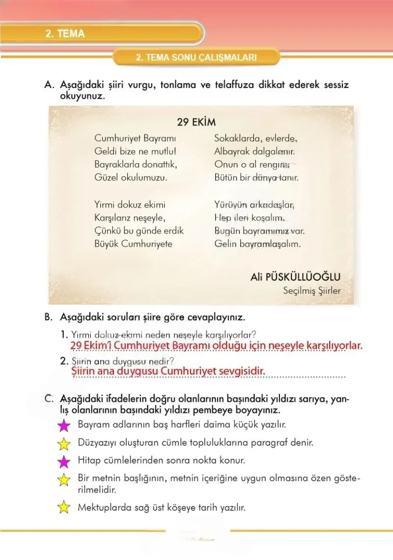 3. Sınıf Türkçe Ders Kitabı Cevapları İlke Yayınları Sayfa 84 Çözüm Görseli