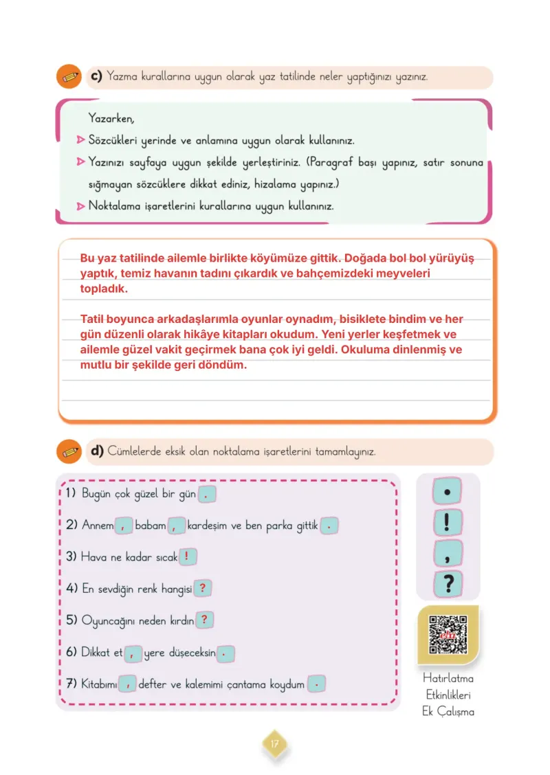 3. Sınıf Türkçe Ders Kitabı Cevapları Meb Yayınları 1. Kitap Sayfa 17 Çözüm Görseli