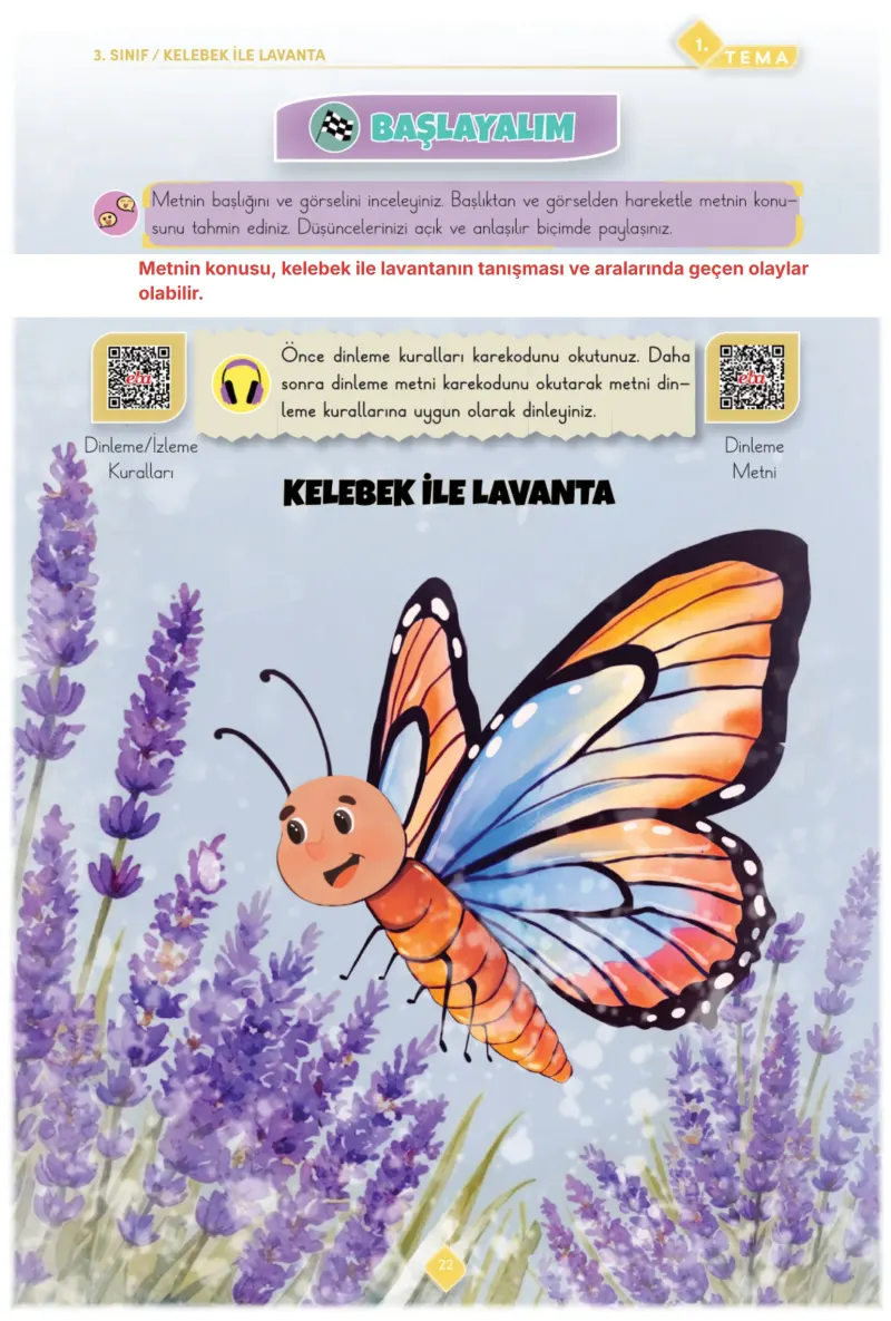3. Sınıf Türkçe Ders Kitabı Cevapları Meb Yayınları 1. Kitap Sayfa 22 Çözüm Görseli
