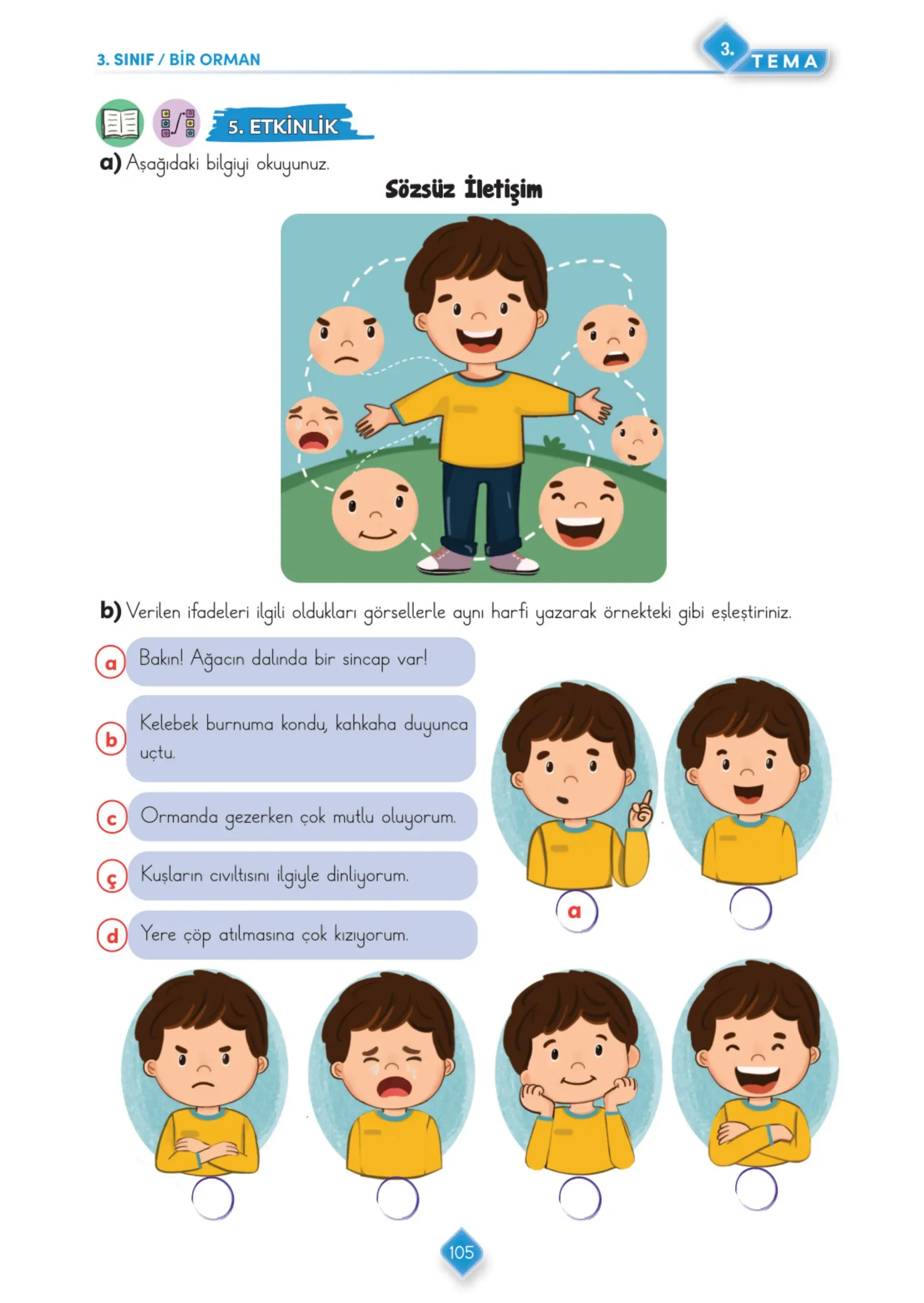 3. Sınıf Türkçe Ders Kitabı Cevapları Meb Yayınları 1. Kitap Sayfa 105