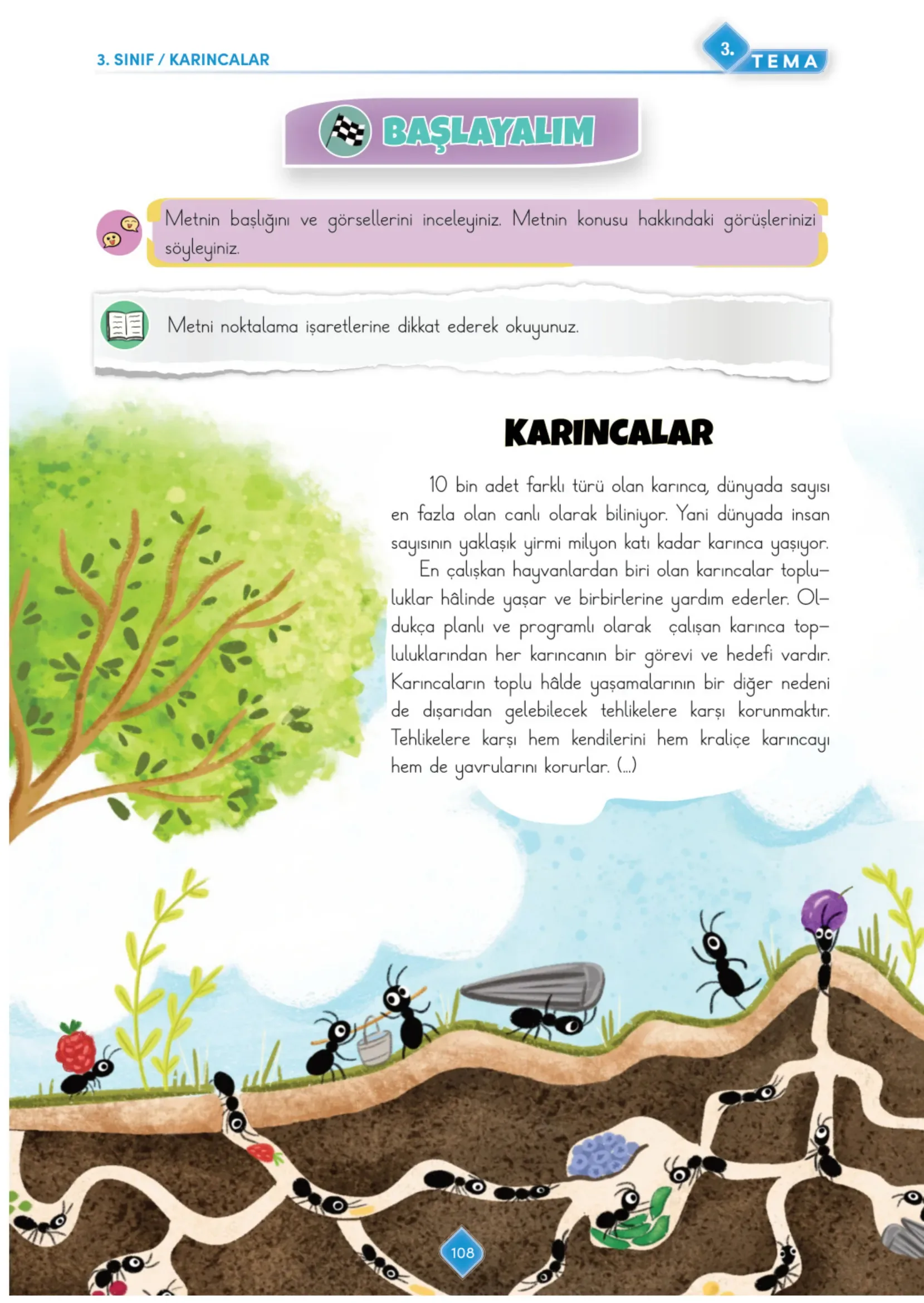 3. Sınıf Türkçe Ders Kitabı Cevapları Meb Yayınları 1. Kitap Sayfa 108
