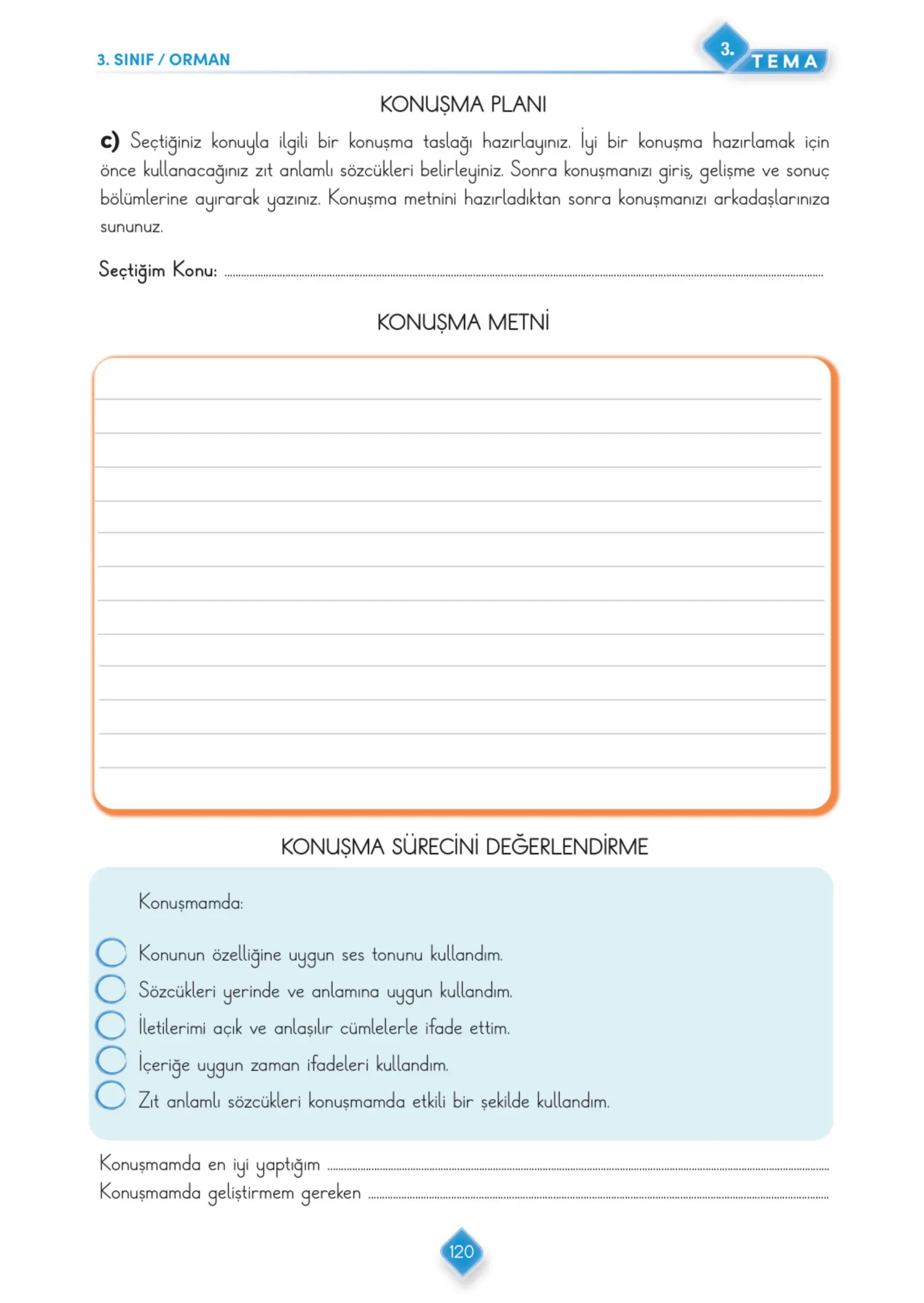 3. Sınıf Türkçe Ders Kitabı Cevapları Meb Yayınları 1. Kitap Sayfa 120