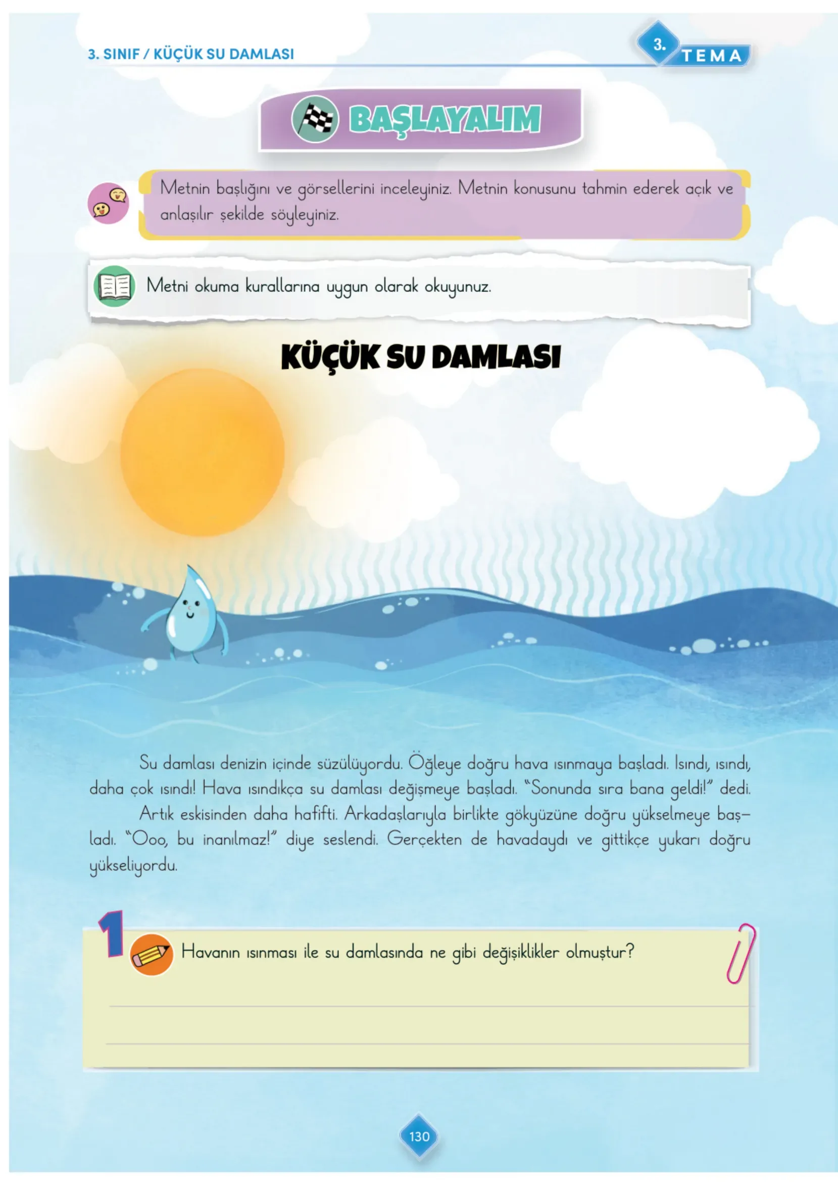 3. Sınıf Türkçe Ders Kitabı Cevapları Meb Yayınları 1. Kitap Sayfa 130
