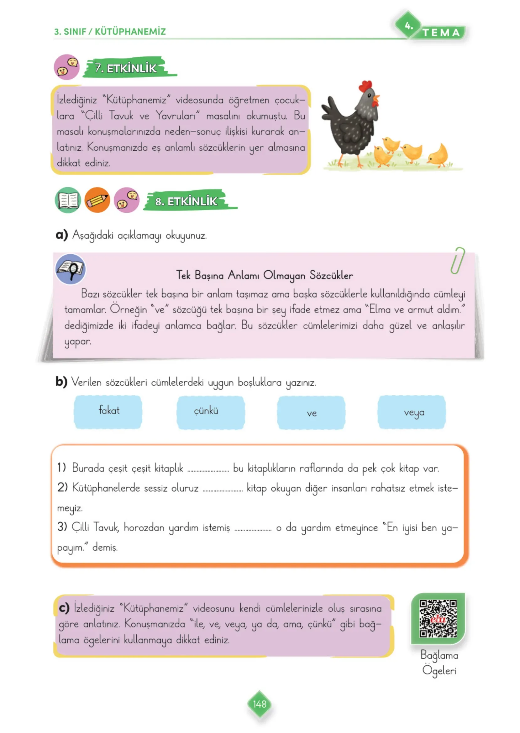 3. Sınıf Türkçe Ders Kitabı Cevapları Meb Yayınları 1. Kitap Sayfa 148