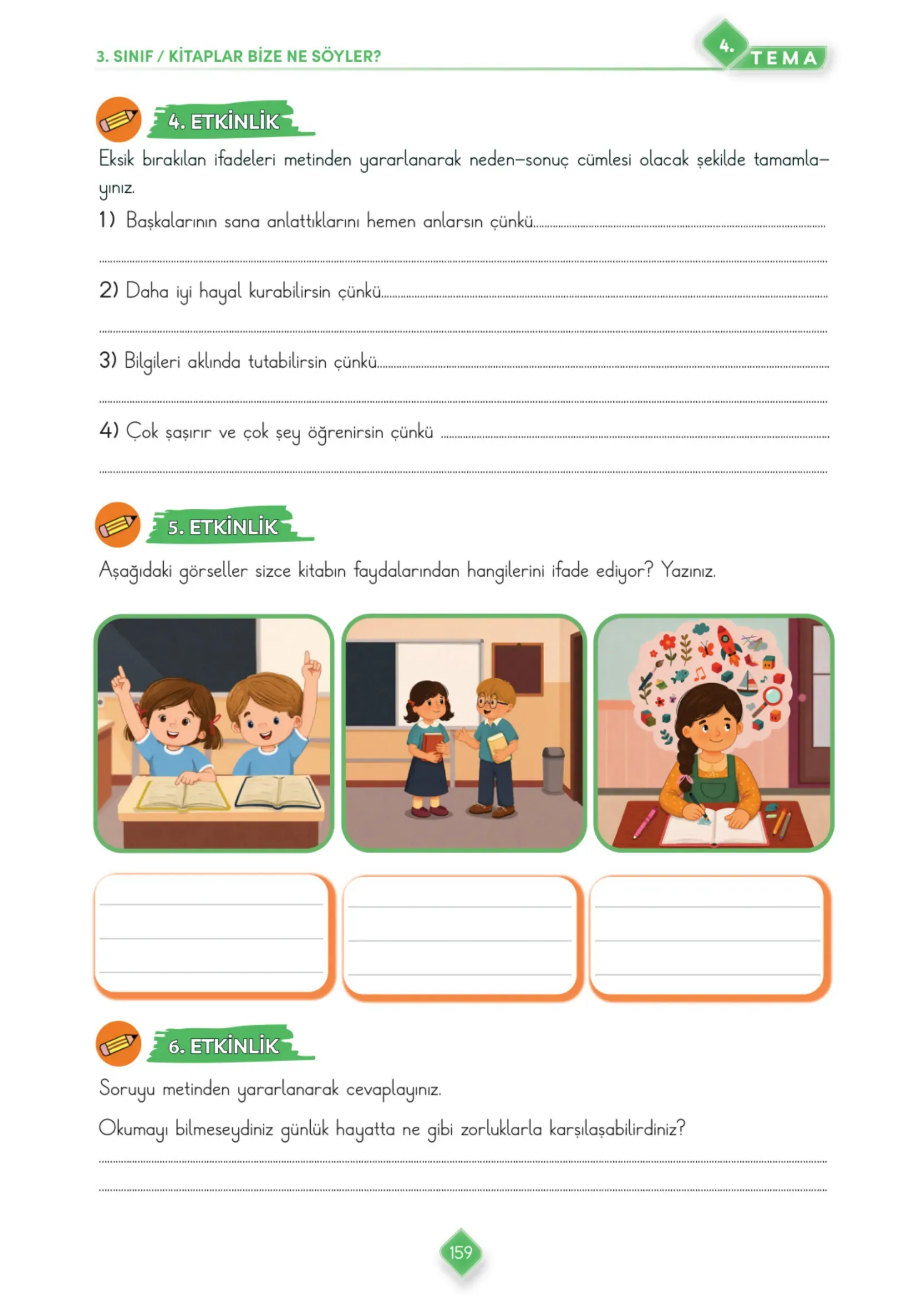 3. Sınıf Türkçe Ders Kitabı Cevapları Meb Yayınları 1. Kitap Sayfa 159