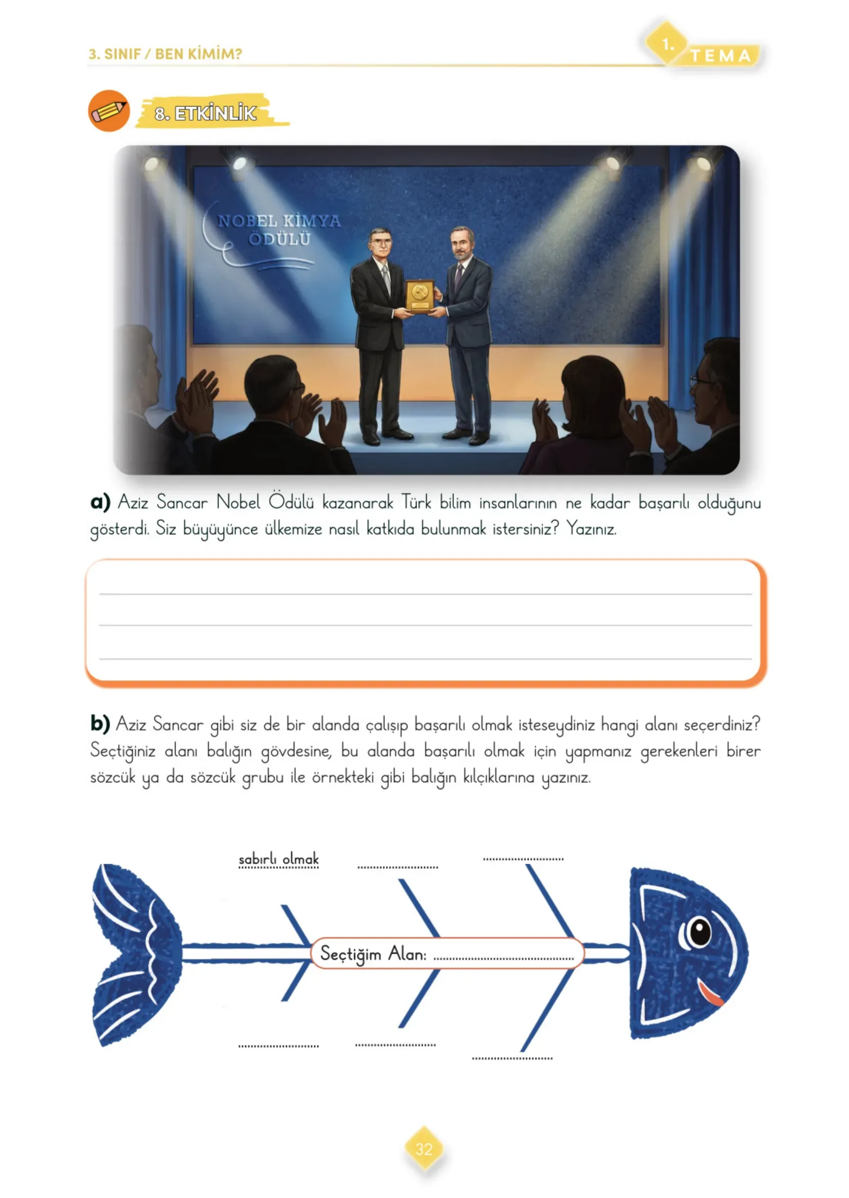 3. Sınıf Türkçe Ders Kitabı Cevapları Meb Yayınları 1. Kitap Sayfa 32
