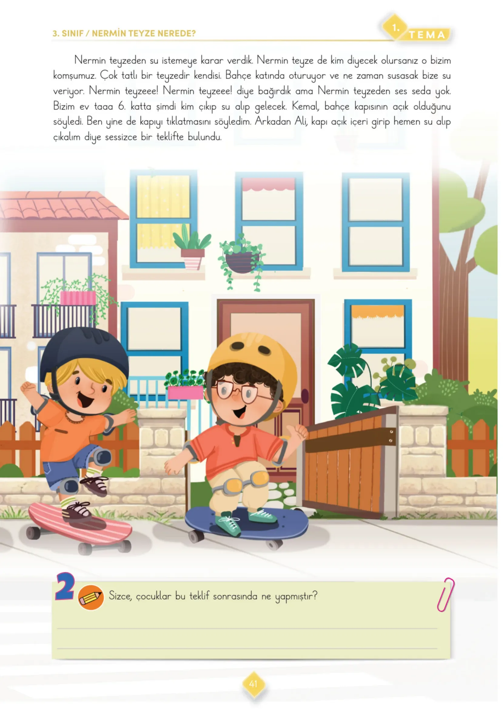 3. Sınıf Türkçe Ders Kitabı Cevapları Meb Yayınları 1. Kitap Sayfa 41