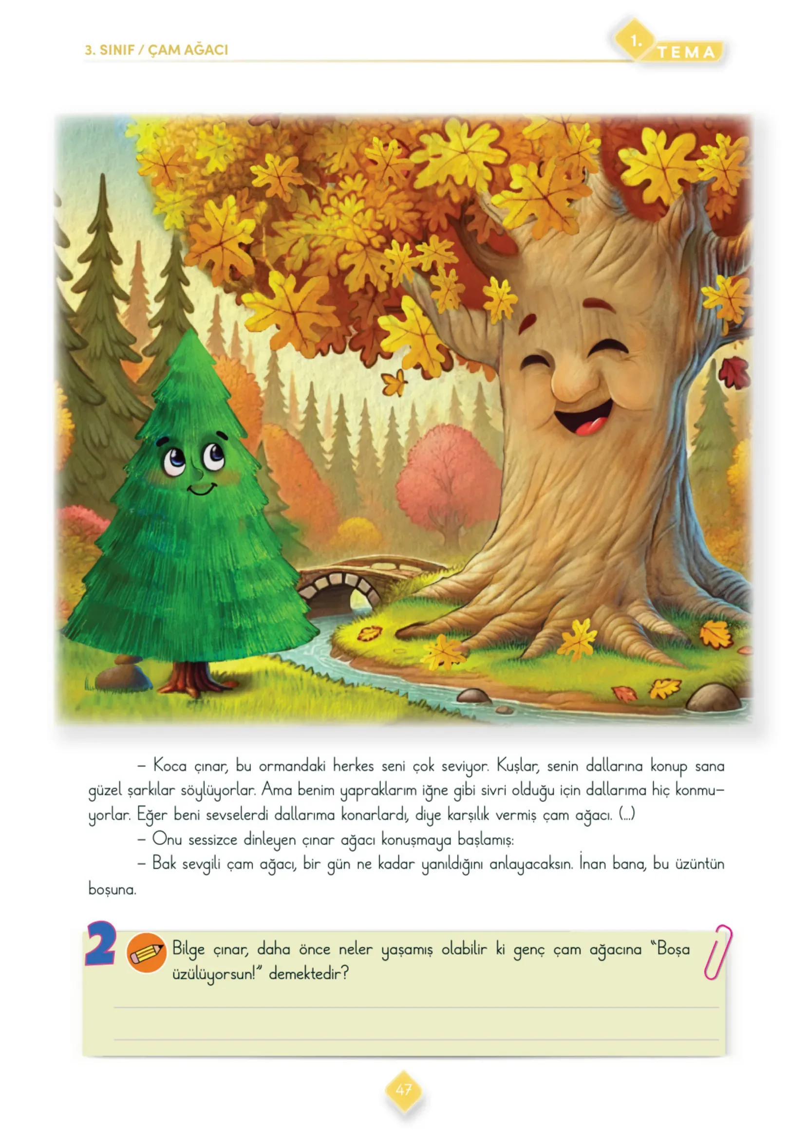 3. Sınıf Türkçe Ders Kitabı Cevapları Meb Yayınları 1. Kitap Sayfa 47