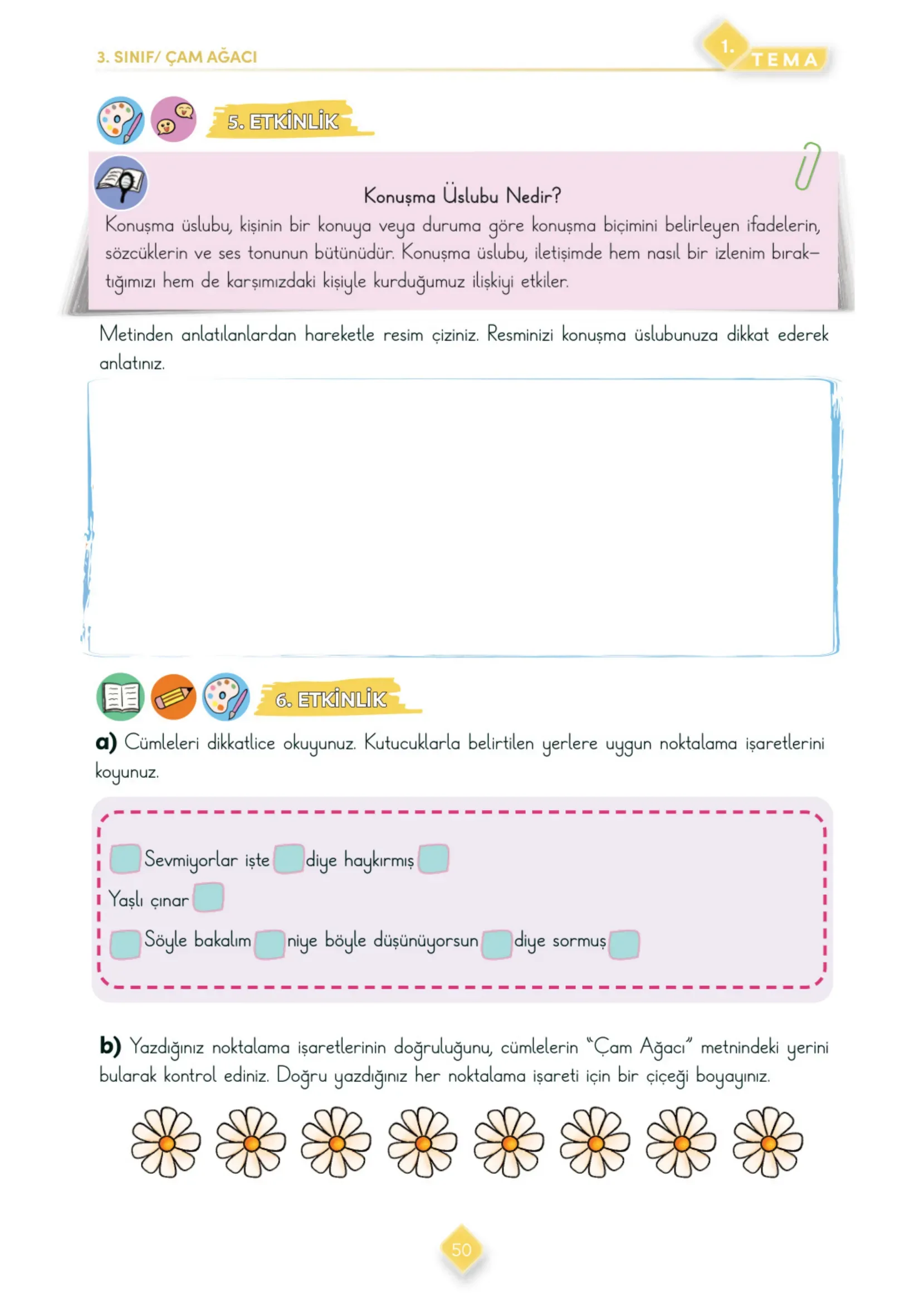 3. Sınıf Türkçe Ders Kitabı Cevapları Meb Yayınları 1. Kitap Sayfa 50