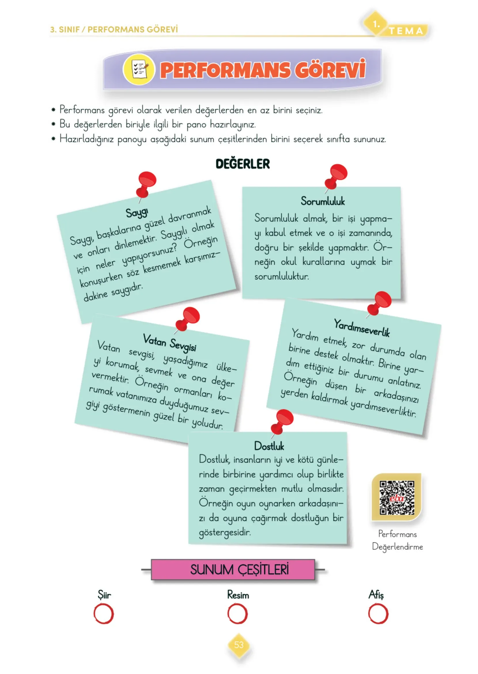 3. Sınıf Türkçe Ders Kitabı Cevapları Meb Yayınları 1. Kitap Sayfa 53